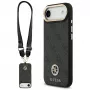 GUESS Capa MagSafe 4G Strass Logo para iPhone Air com botões metálicos e alça de pulso - Preta