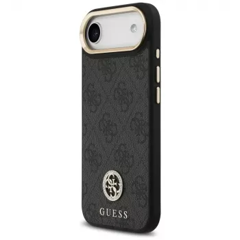 GUESS Capa MagSafe 4G Strass Logo para iPhone Air com botões metálicos e alça de pulso - Preta
