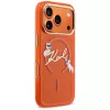 Karl Lagerfeld Capa MagSafe IML Choupettes Karl Script Logo para iPhone 17 Pro - Laranja