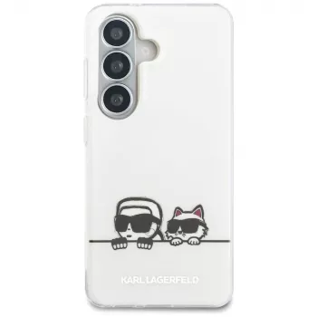 Karl Lagerfeld Capa MagSafe IML Peekaboo Karl & Choupette para Samsung Galaxy S26, Transparente