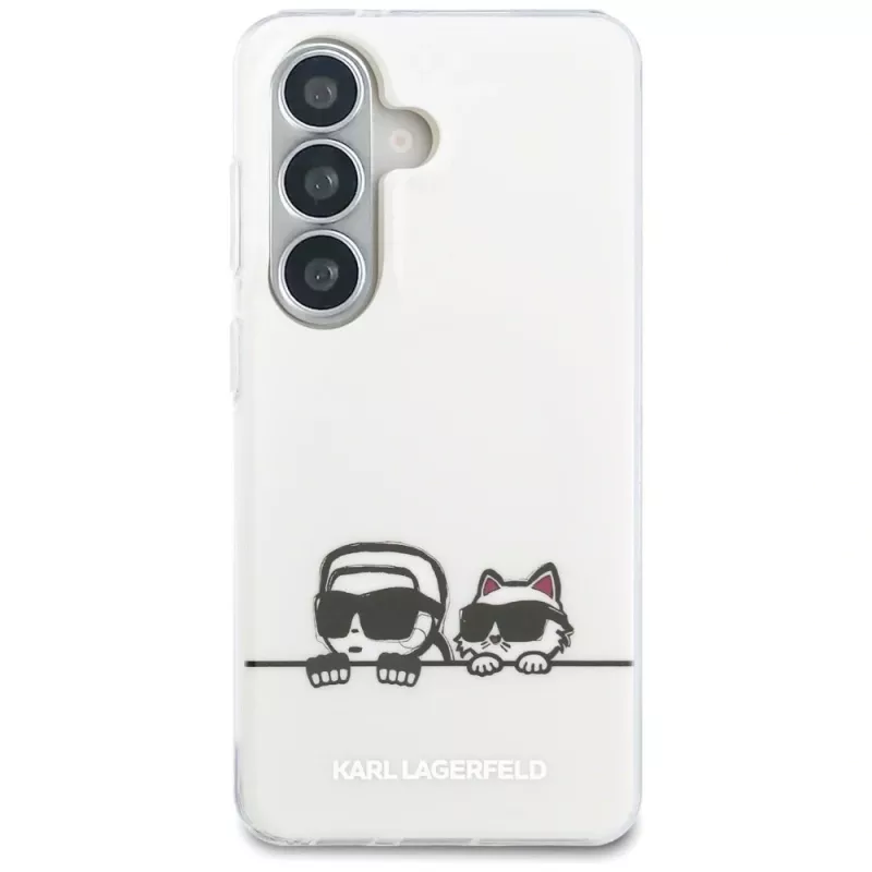 Karl Lagerfeld Capa MagSafe IML Peekaboo Karl & Choupette para Samsung Galaxy S26, Transparente