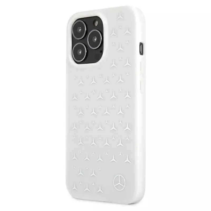 Mercedes-Benz MEHCP13LESPWH iPhone 13 Pro / 13 Capa rígida padrão de estrelas prateadas branca