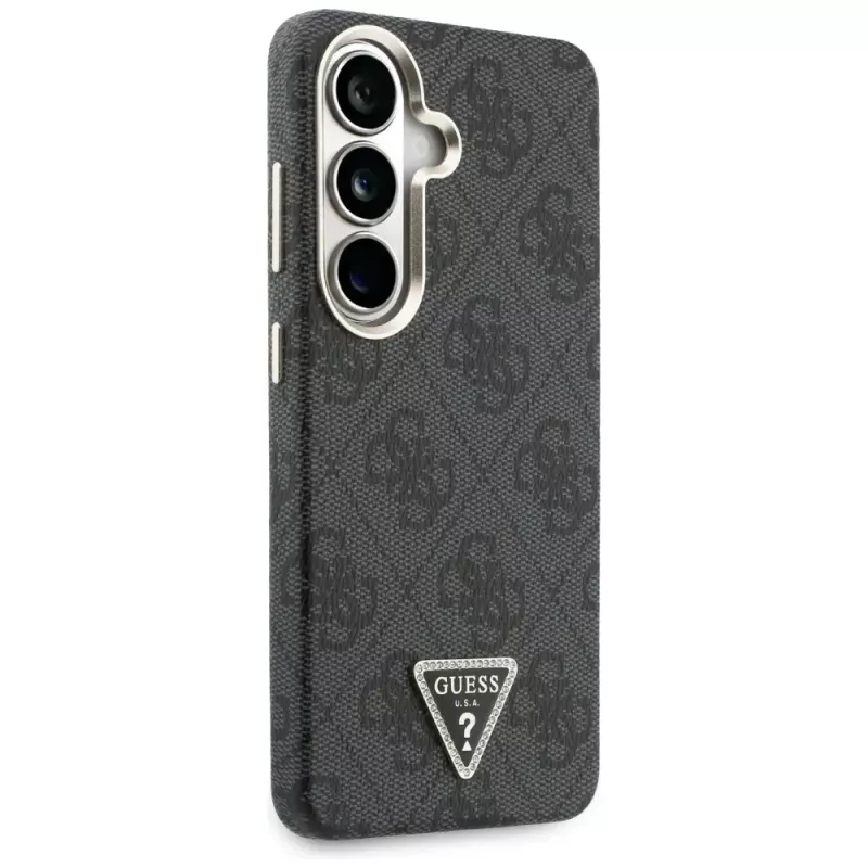 Guess Capa MagSafe 4G Triangle Logo para Samsung Galaxy S26 - Preta