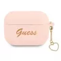 GUESS Capa para AirPods Pro rosa em silicone Charm Heart Collection