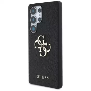 Capa GUESS Grained Big 4G Logo Small Classic Logo para Samsung Galaxy S25 Ultra - preta
