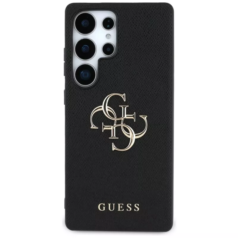 Capa GUESS Grained Big 4G Logo Small Classic Logo para Samsung Galaxy S25 Ultra - preta