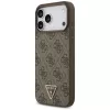 Capa MagSafe GUESS em pele 4G Triangle Strass para iPhone 18 Pro Max / 17 Pro Max - castanha