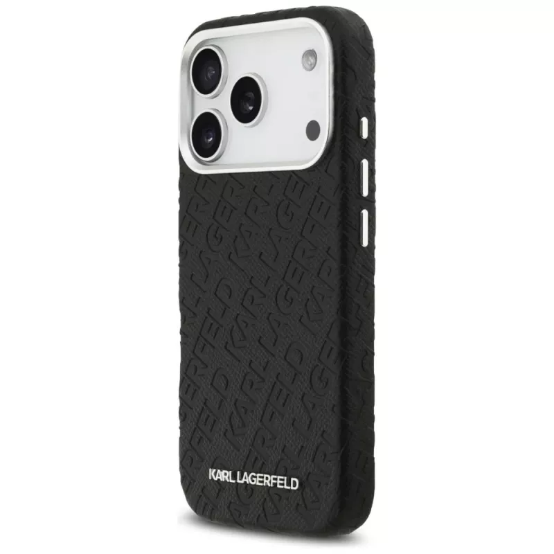 Capa MagSafe Karl Lagerfeld FW Stamped Karl para Apple iPhone 17 Pro preta