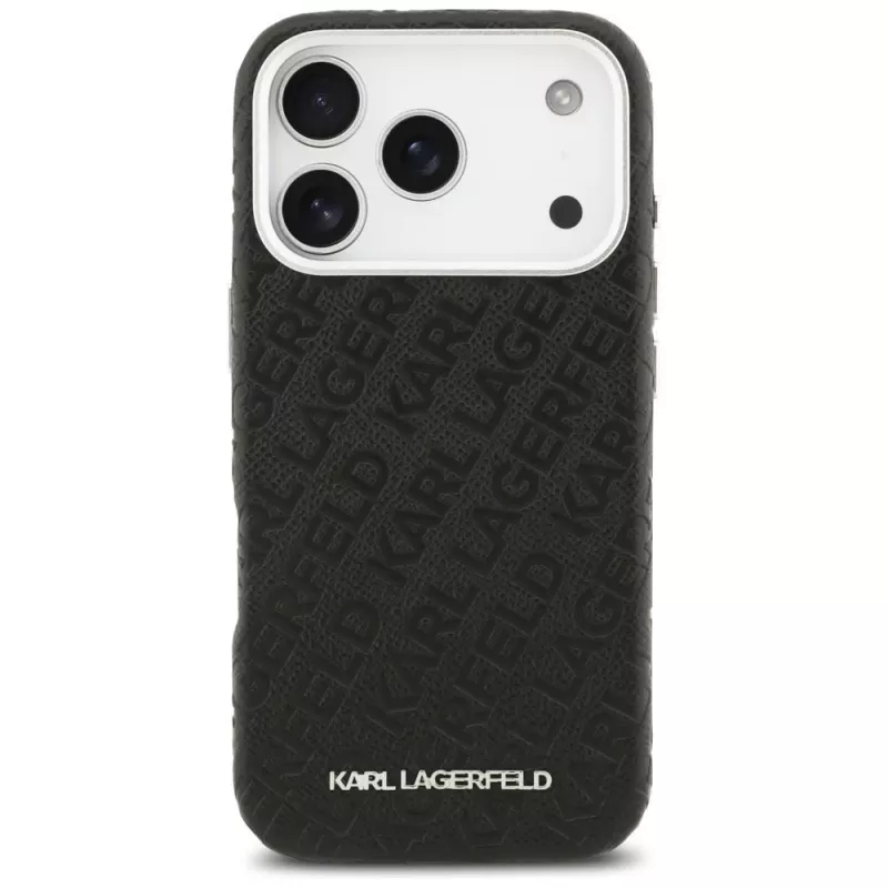 Capa MagSafe Karl Lagerfeld FW Stamped Karl para Apple iPhone 17 Pro preta