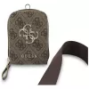 Bolsa pequena Guess 4G Metal Logo Universal Crossbody com alça para telemóvel - castanha