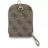 Bolsa pequena Guess 4G Metal Logo Universal Crossbody com alça para telemóvel - castanha