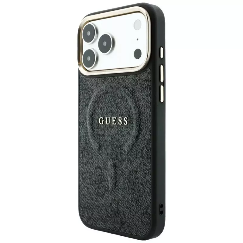 Capa MagSafe GUESS Embossed 4G Classic para iPhone 17 Pro Max / 18 Pro Max - preta