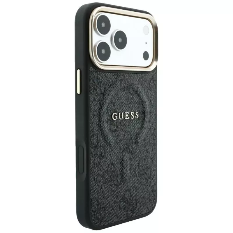 Capa MagSafe GUESS Embossed 4G Classic para iPhone 17 Pro Max / 18 Pro Max - preta