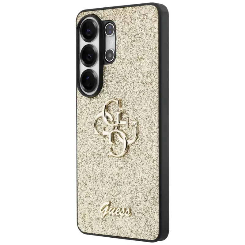 Capa GUESS Fixed Glitter Big 4G Metal Logo para Samsung Galaxy S26 Ultra - dourada