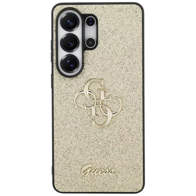 Capa GUESS Fixed Glitter Big 4G Metal Logo para Samsung Galaxy S26 Ultra - dourada