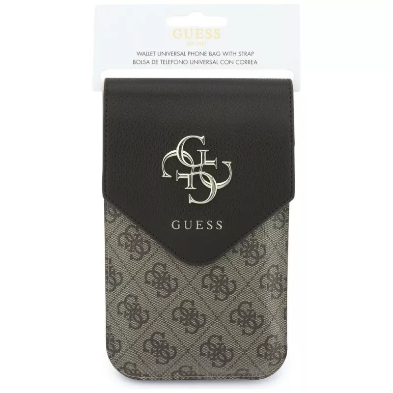 Bolsa para telemóvel GUESS Graines 4G & Classic Logos castanha