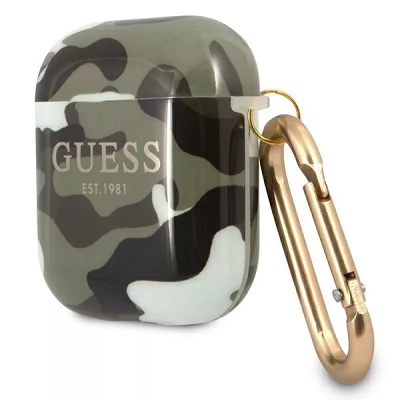 Capa GUESS Camo Collection para AirPods 1/2 verde/caqui