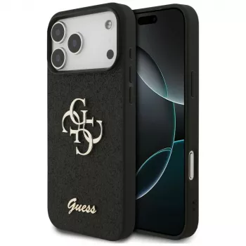 Capa GUESS Fixed Glitter Big 4G para iPhone 18 Pro Max / 17 Pro Max - preta