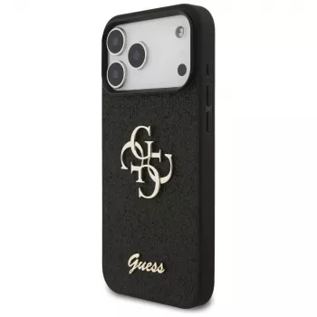 Capa GUESS Fixed Glitter Big 4G para iPhone 18 Pro Max / 17 Pro Max - preta