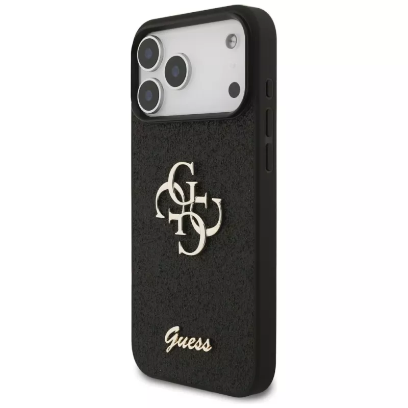 Capa GUESS Fixed Glitter Big 4G para iPhone 18 Pro Max / 17 Pro Max - preta