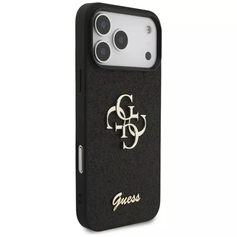 Capa GUESS Fixed Glitter Big 4G para iPhone 18 Pro Max / 17 Pro Max - preta
