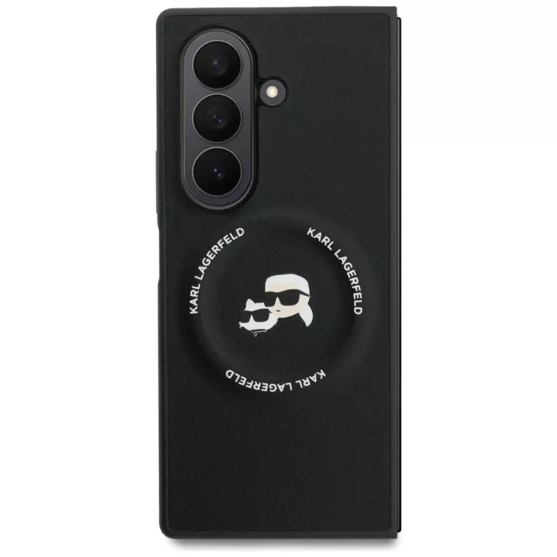 Capa MagSafe Karl Lagerfeld Karl & Choupette Logo para Samsung Galaxy Z Fold7 - preta
