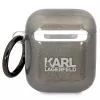 Capa Karl Lagerfeld KLA2HNKCTGK para AirPods 1/2 preta com glitter Karl & Choupette
