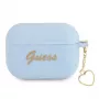 Capa Guess GUAPLSCHSB para AirPods Pro azul em silicone com charm Heart Collection