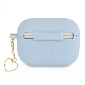 Capa Guess GUAPLSCHSB para AirPods Pro azul em silicone com charm Heart Collection