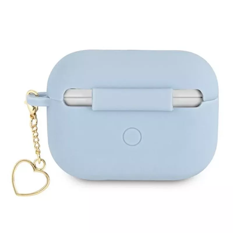 Capa Guess GUAPLSCHSB para AirPods Pro azul em silicone com charm Heart Collection