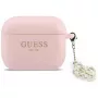 GUESS Capa de silicone 4G Charm para AirPods Pro 3, Rosa