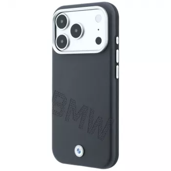 Capa MagSafe BMW Sign Inclined Deboss Letters para iPhone 18 Pro / 17 Pro - cinzenta