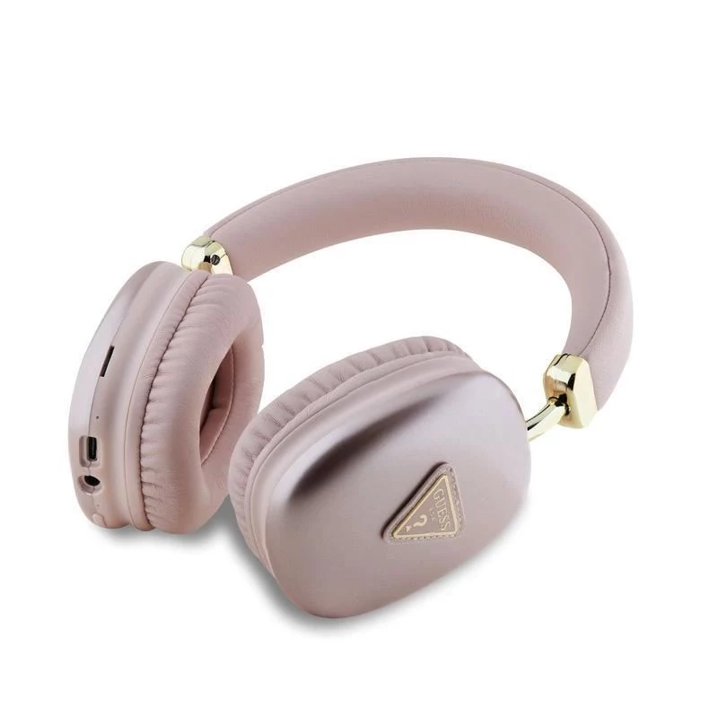 Auscultadores Bluetooth on-ear GUESS Metallic Triangle Logo V5.3 rosa