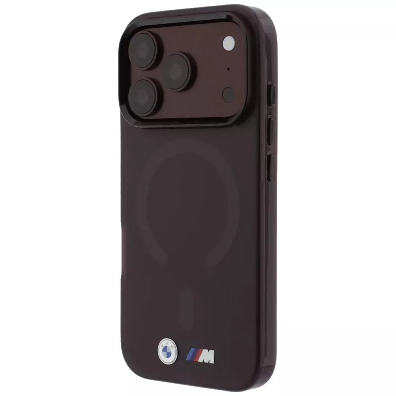 Capa MagSafe BMW M IML Frosted Metal Logo & Trims para iPhone 18 Pro / 17 Pro - Borgonha