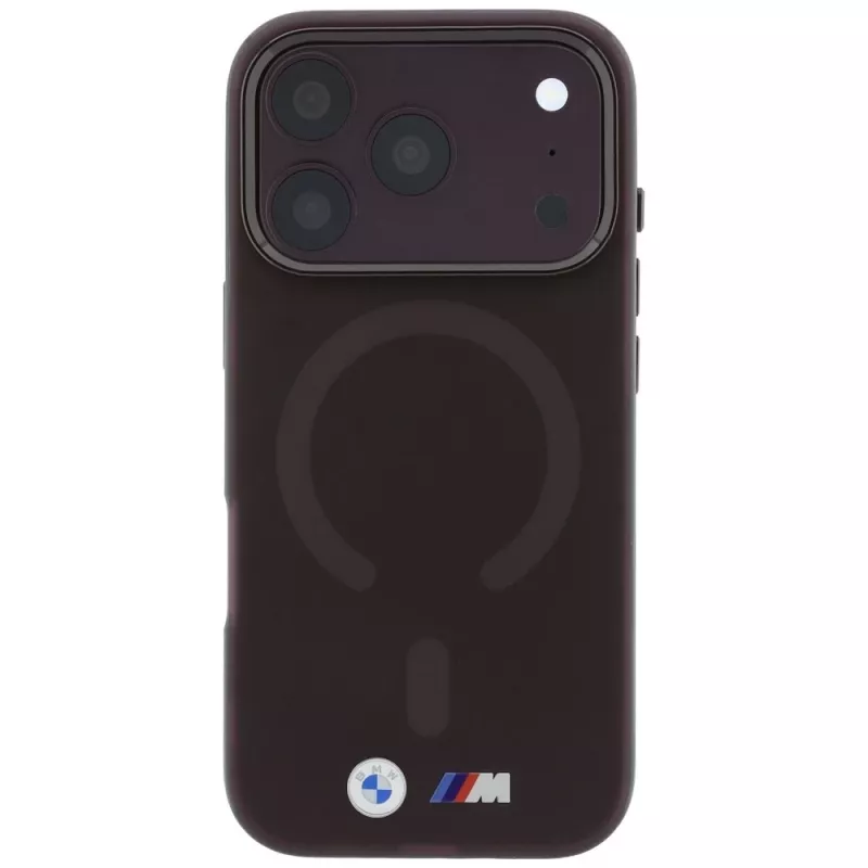 Capa MagSafe BMW M IML Frosted Metal Logo & Trims para iPhone 18 Pro / 17 Pro - Borgonha