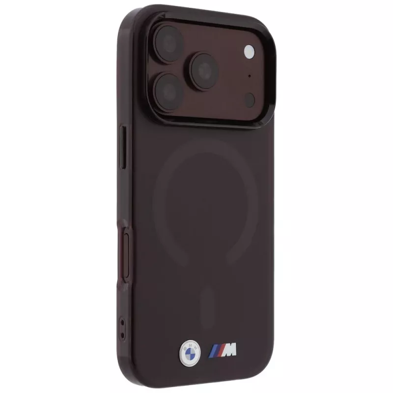 Capa MagSafe BMW M IML Frosted Metal Logo & Trims para iPhone 18 Pro / 17 Pro - Borgonha