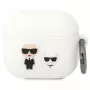 Capa Karl Lagerfeld KLACA3SILKCW para AirPods 3, branca, silicone Karl & Choupette