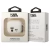 Capa Karl Lagerfeld KLACA3SILKCW para AirPods 3, branca, silicone Karl & Choupette