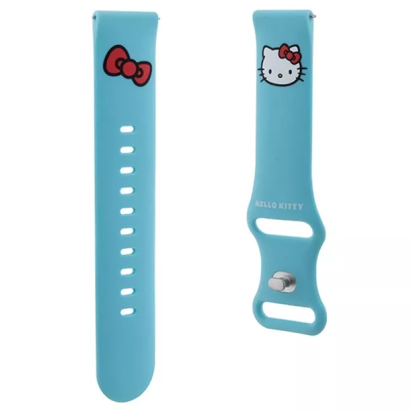 Hello Kitty Bracelete universal de silicone HKUWMSCHBLB, Kitty Head, Azul, 20mm