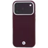 Capa MagSafe BMW Signature Collection com letras em relevo inclinadas para iPhone 15 Pro - borgonha
