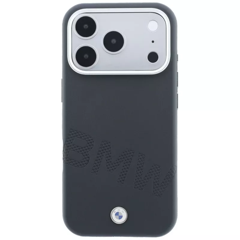 Capa MagSafe BMW Sign Inclined Deboss Letters para iPhone 18 Pro Max / 17 Pro Max - cinzento