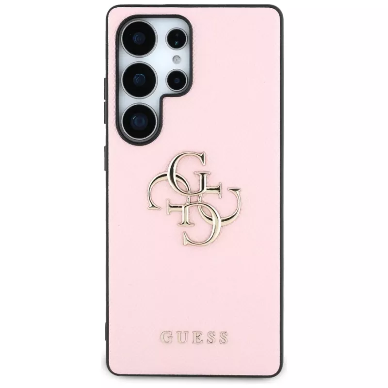 Capa GUESS Grained Big 4G Logo Small Classic Logo para Samsung Galaxy S25 Ultra - rosa