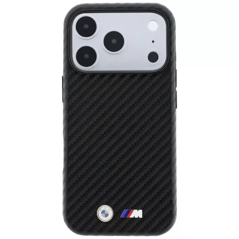 Capa MagSafe BMW M Carbon Metal Logo para iPhone 18 Pro Max / 17 Pro Max - preto