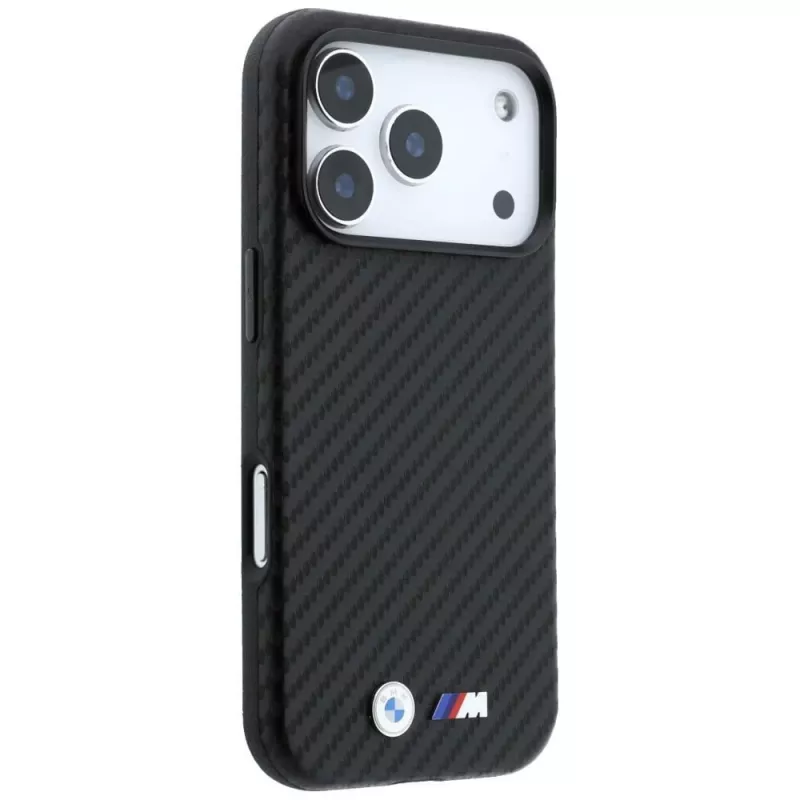 Capa MagSafe BMW M Carbon Metal Logo para iPhone 18 Pro Max / 17 Pro Max - preto