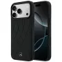 Capa MagSafe Mercedes em pele Crossed Lines para iPhone 18 Pro Max / 17 Pro Max - preto
