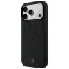 Capa MagSafe Mercedes em pele Crossed Lines para iPhone 18 Pro Max / 17 Pro Max - preto