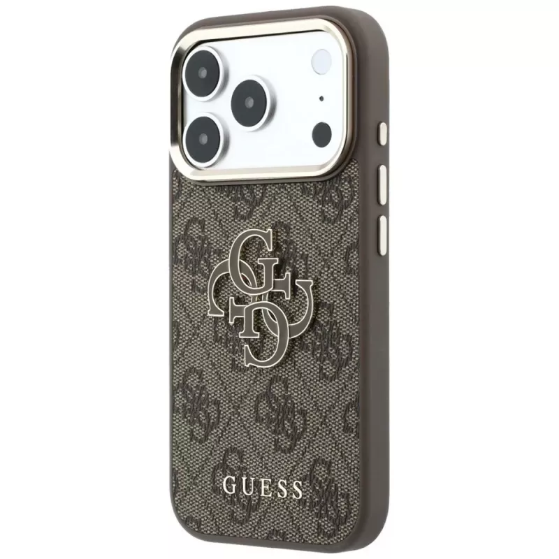 Capa GUESS 4G & Big Resin Logo para iPhone 17 Pro / 18 Pro - castanho