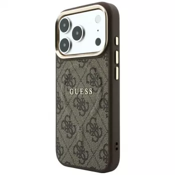 Capa MagSafe GUESS Embossed 4G Classic para iPhone 17 Pro Max / 18 Pro Max - castanho
