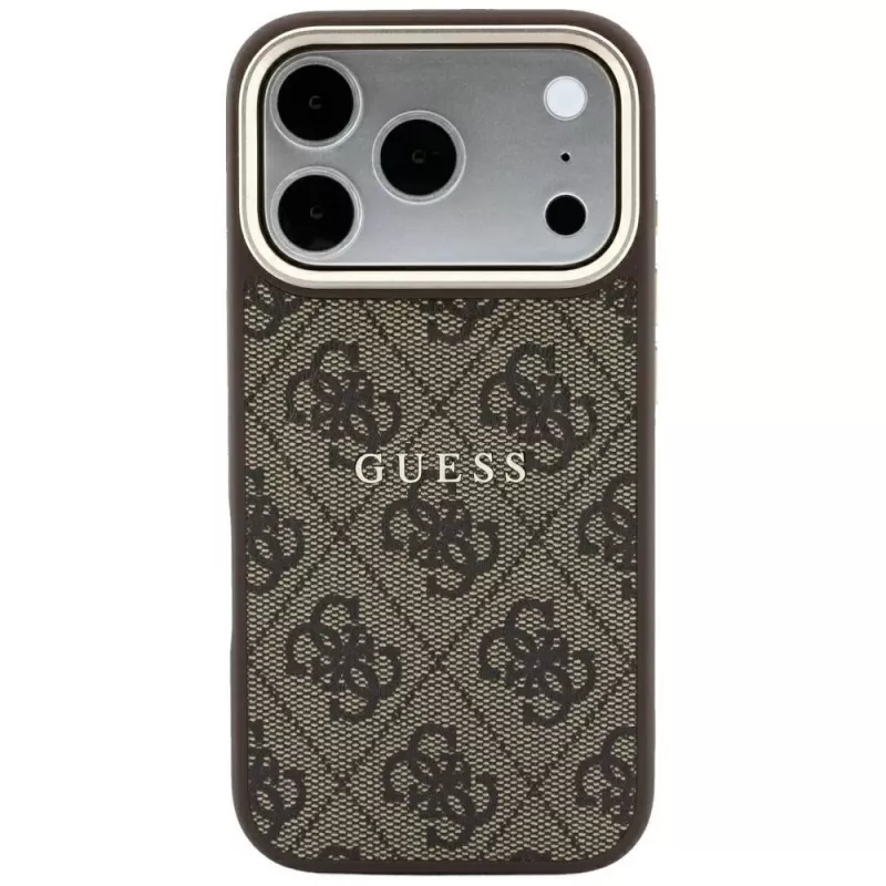 Capa MagSafe GUESS Embossed 4G Classic para iPhone 17 Pro Max / 18 Pro Max - castanho