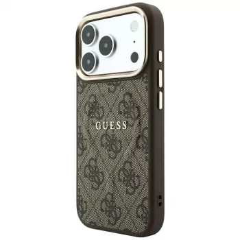 Capa MagSafe GUESS Embossed 4G Classic para iPhone 17 Pro / 18 Pro - castanho